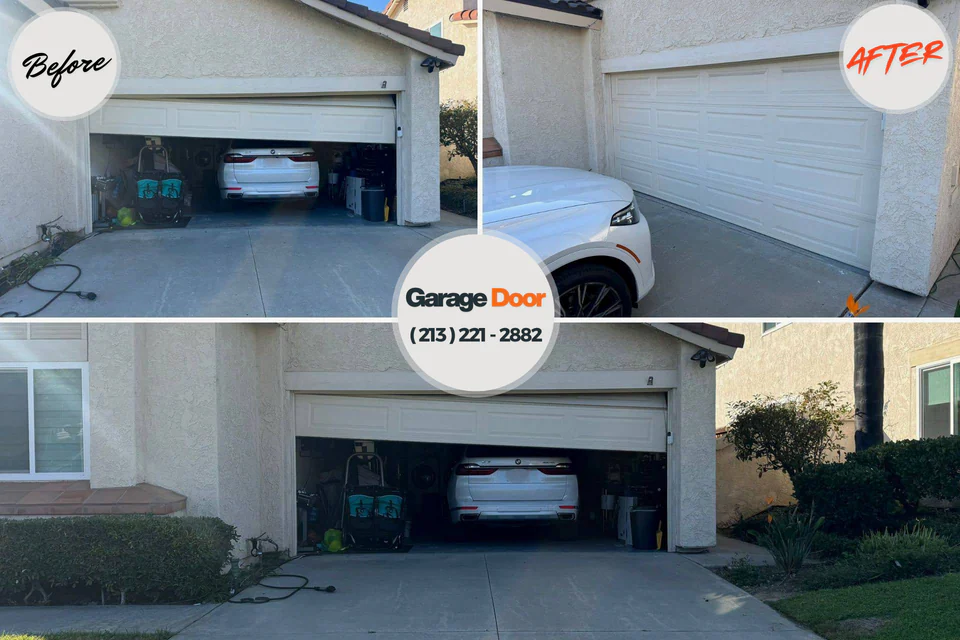 Before and after: garage door repair Butler, IN